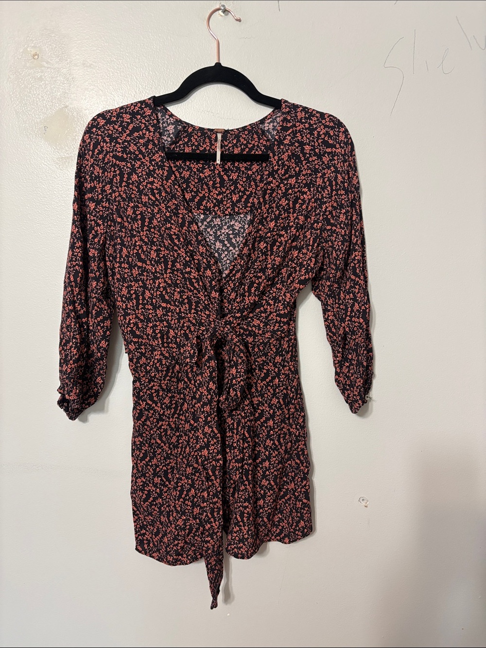 FREE PEOPLE Clara Floral Mini Tunic Dress Large L - Picture 2 of 5